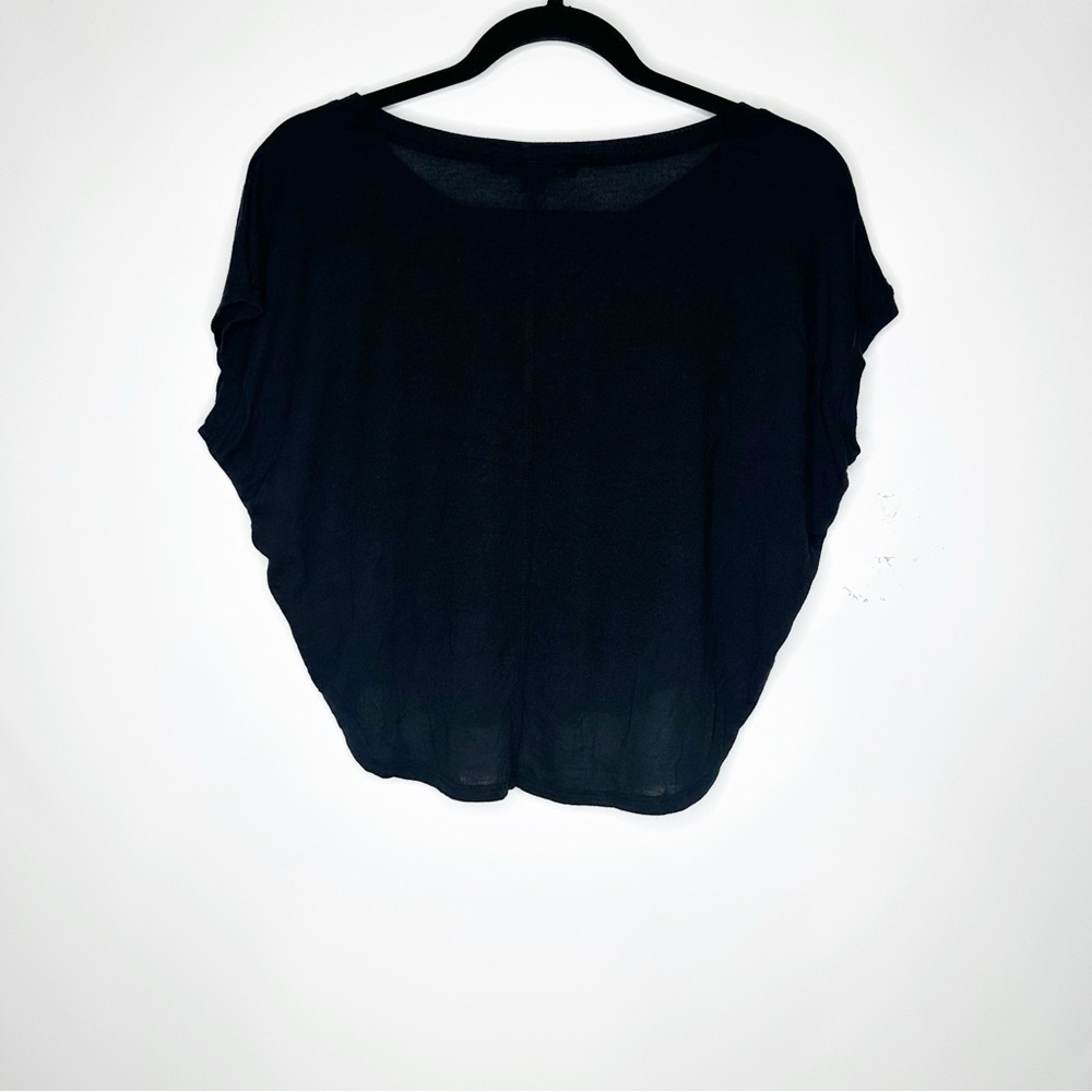 All Saints Classic Black Modal Silk Short Sleeve Top Size Small - Picture 4 of 4